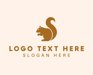 Golden Squirrel Animal Logo