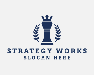 Chess Piece Crown logo design