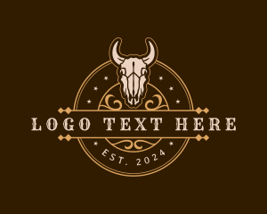 Skull - Bull Western Ranch logo design