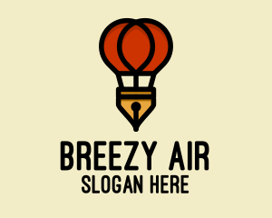 Hot Air Balloon Pen  logo design