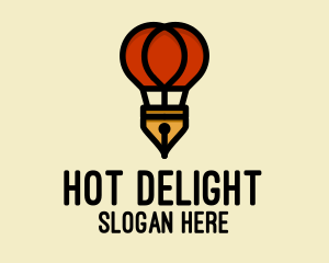 Hot Air Balloon Pen  logo design