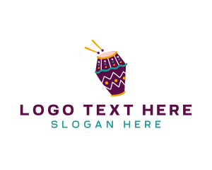 Percussion - Musical African Drum logo design