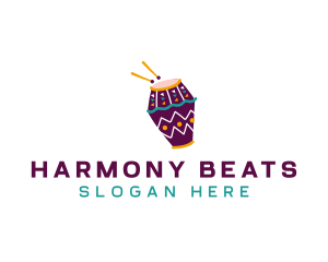 Musical African Drum logo design