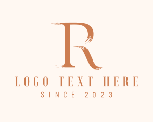 Brushstroke - Cosmetics Letter R logo design