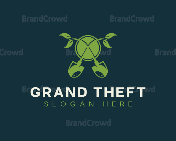 Gardener Shovel Plant Logo