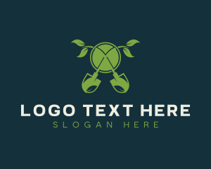 Landscaping - Gardener Shovel Plant logo design