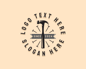 Tradesman - Hammer Repair Carpentry logo design