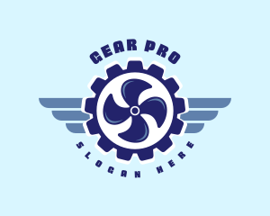 Gear - Propeller Gear Wing logo design