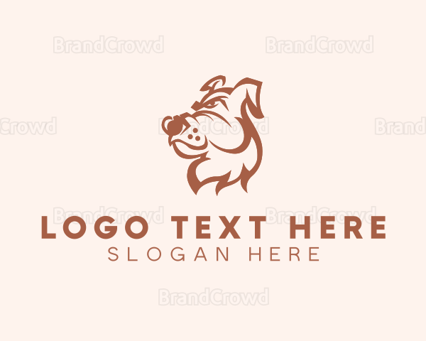 Bulldog Dog Grooming Logo