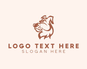 Character - Bulldog Dog Grooming logo design