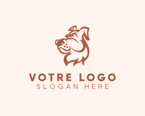 Bulldog Dog Grooming Logo