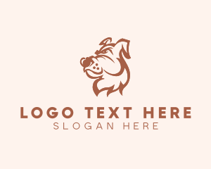 Bulldog Dog Grooming Logo