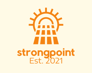 Sunshine - Orange Solar Panel logo design