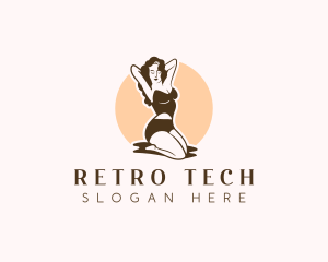 Retro Woman Makeup logo design