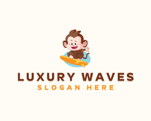 Surf Monkey Wave logo design