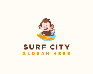 Surf Monkey Wave logo design