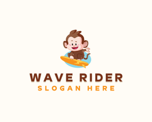 Surfboard - Surf Monkey Wave logo design