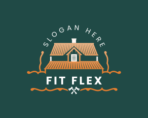 Home Repair - Cabin Roofing Maintenance logo design