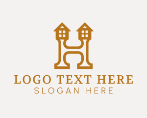 Bronze - Letter H House logo design