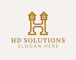 Letter H House logo design