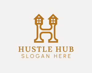 Letter H House logo design