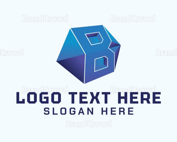 3D Hexagon Letter B Logo