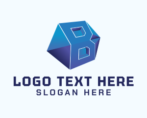 Futuristic - 3D Hexagon Letter B logo design