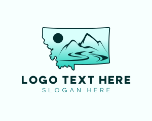 Glacier - Mountain River Landmark logo design