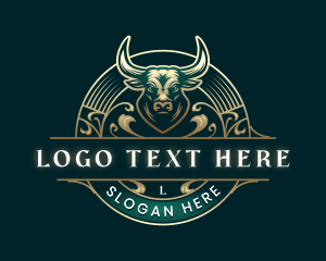 Vintage - Elegant Bull Bison Ranch logo design