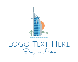 Middle East - Dubai Tower Landmark logo design