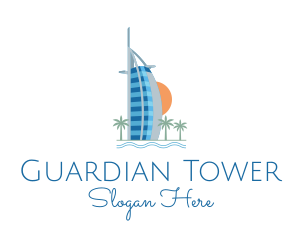 Dubai Tower Landmark logo design