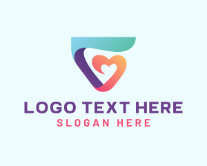 Multicolor - Heart Letter G Studio logo design