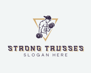 Strong Weightlifter Man logo design