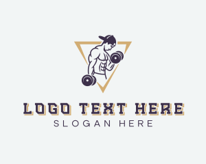 Workout - Strong Weightlifter Man logo design