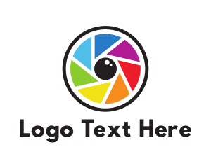 Lens - Rainbow Camera Lens logo design