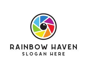 Rainbow Camera Lens logo design