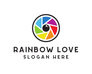 Rainbow Camera Lens logo design