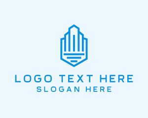 Lineart - Tower Building Shield logo design