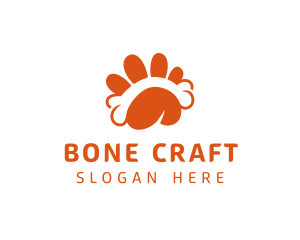 Bone - Dog Paw Bone logo design