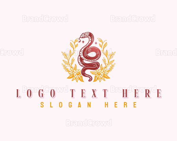 Boho Flower Snake Logo