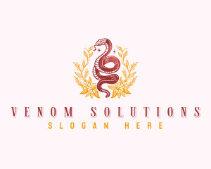 Boho Flower Snake logo design