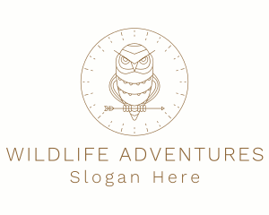 Perched Owl Arrow logo design