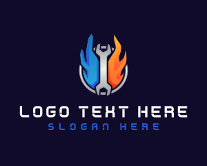 Wrench - Mechanical Thermal Wrench logo design