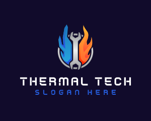 Mechanical Thermal Wrench logo design