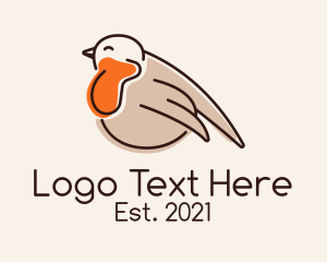Plaza - Monoline Chubby Robin Bird logo design