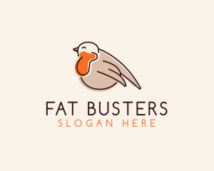 Fat - Chubby Robin Bird logo design