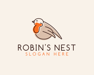 Chubby Robin Bird logo design