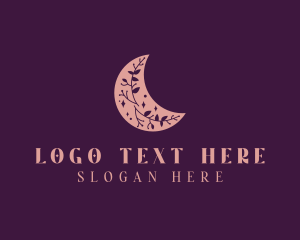 Art Studio - Floral Moon Crescent logo design