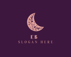 Floral Moon Crescent  Logo