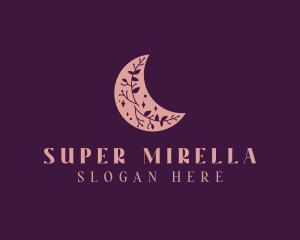 Floral Moon Crescent  Logo